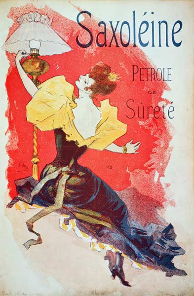 Poster advertising 'Saxoleine', safety lamp oil de Jules Chéret