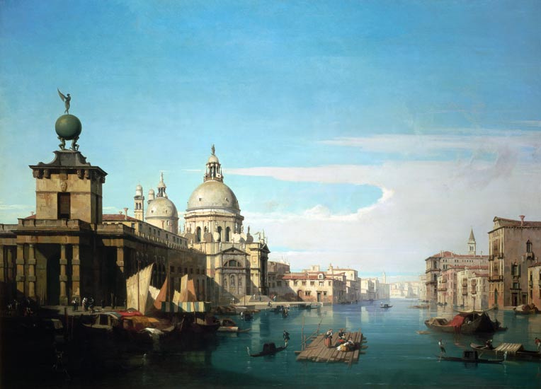 Entrance to the Grand Canal, Venice, with the Church of Santa Maria della Salute de Jules Romain Youant