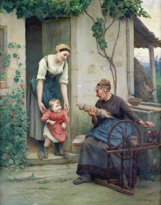 The Three Ages (oil on canvas) de Jules Scalbert