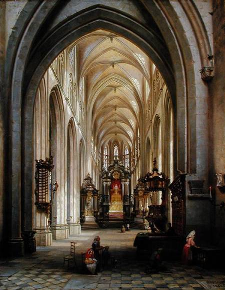 Interior of a Church de Jules Victor Genisson