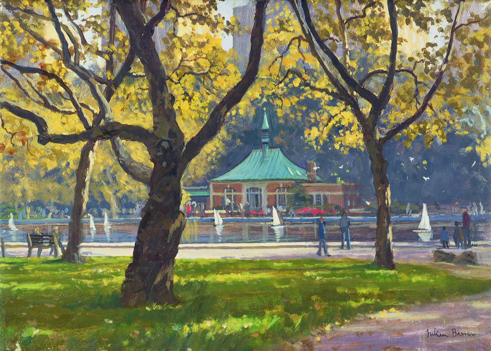 Boat Pond, Central Park (oil on canvas)  de Julian  Barrow