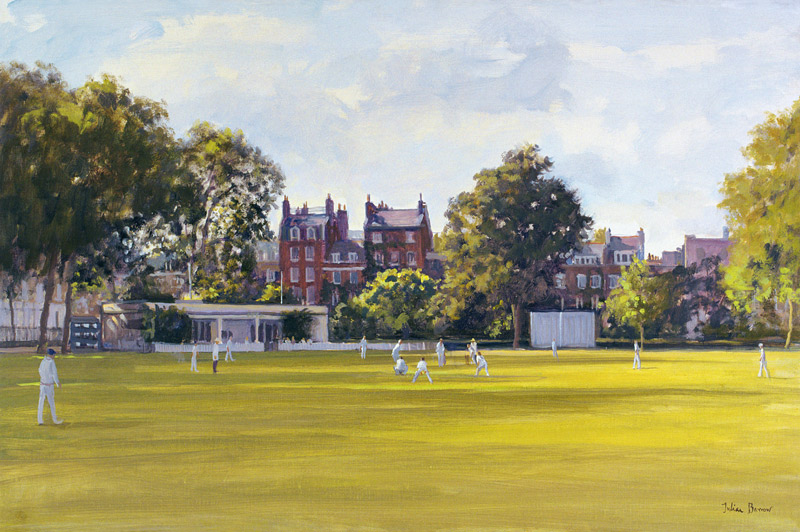 Cricket at Burton Court (oil on canvas)  de Julian  Barrow