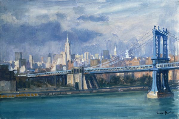 Manhattan Bridge, New York, 1996 (oil on canvas)  de Julian  Barrow