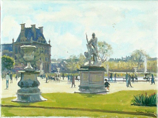 Afternoon in the Tuileries, Paris (oil on canvas)  de Julian  Barrow