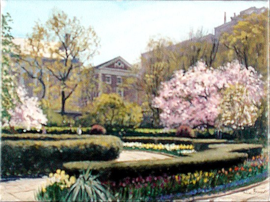 Conservatory Gardens, New York (oil on canvas)  de Julian  Barrow