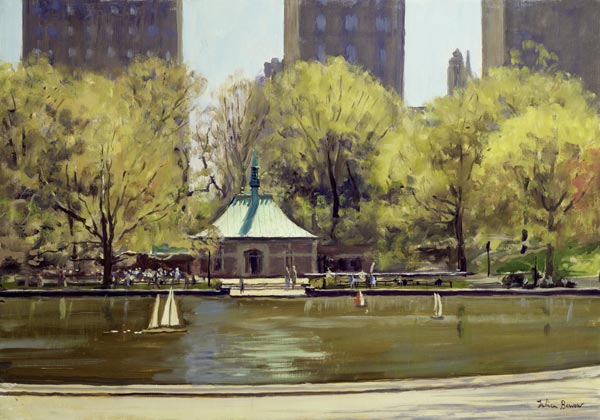 The Boating Lake, Central Park, New York, 1997 (oil on canvas)  de Julian  Barrow