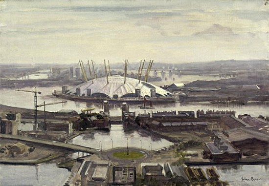 The Millennium Dome from Canary Wharf (oil on canvas)  de Julian  Barrow