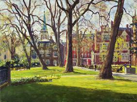 Mount Street Gardens, London (oil on canvas) 