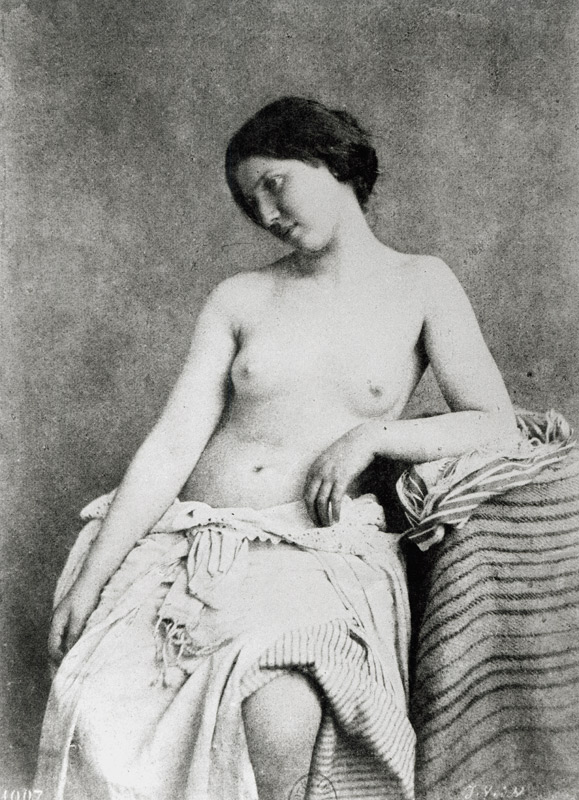 Nude Female Model, c.1850 (b/w photo)  de Julien Vallou de Villeneuve