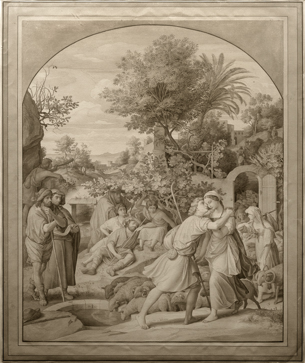 Jakob und Rahel am Brunnen de Julius Schnorr von Carolsfeld