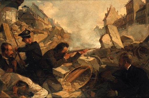 Barrikadenkampf im Mai 1849 de Julius Scholtz