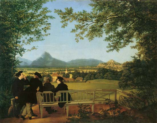 View of the Gaisberg of Salzburg de Julius Schoppe d.Ä.