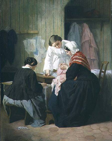 Ladies Sewing de Julius Trayer