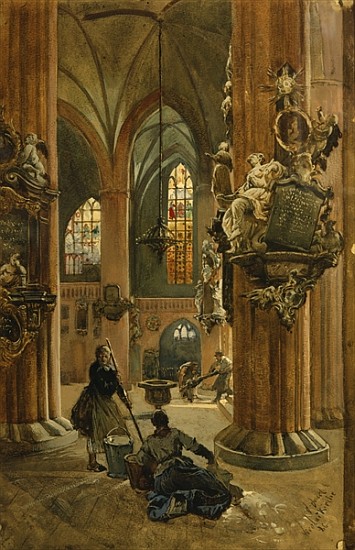 Interior of the Church of St. Nicholas, Berlin de Julius the Younger Jacob