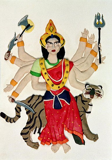 Durga (oil and clay on paper)  de Jung Sook  Nam