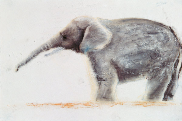 Elefante (pastel sobre papel)  de Jung Sook  Nam