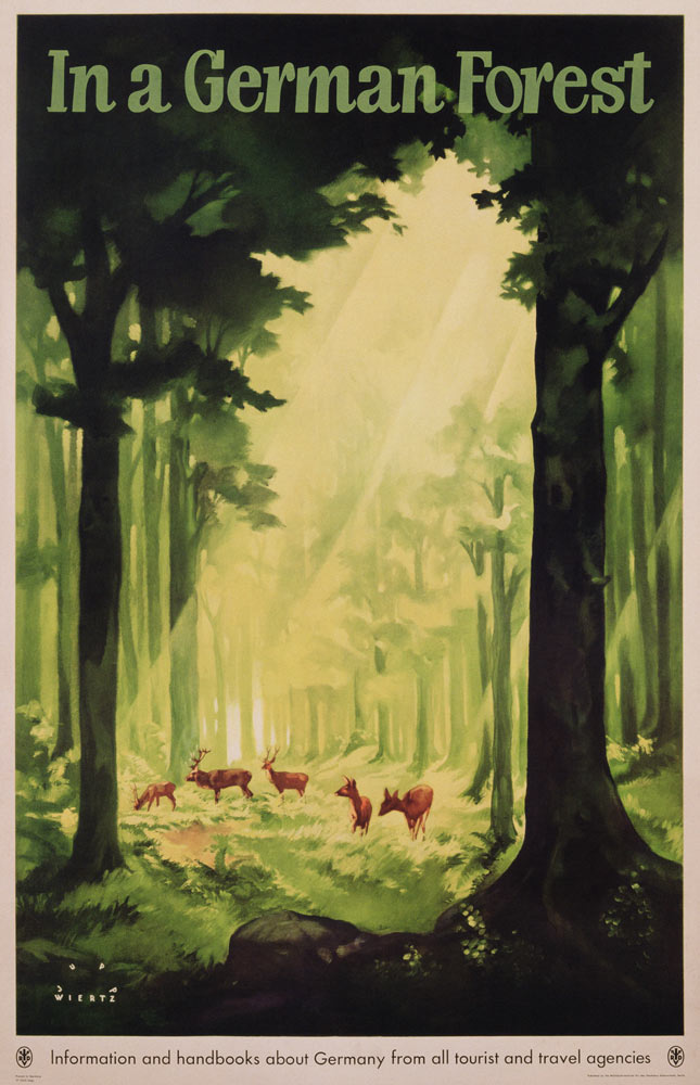 'In a German Forest', poster advertising tourism in Germany de Jupp Wiertz