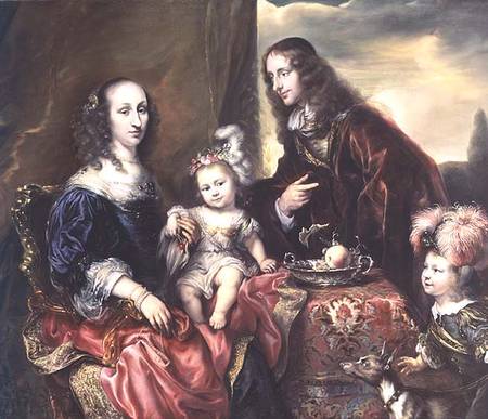 Portrait of a family (said to be that of Colonel John Hutchinson (1615-64) de Jurgen Ovens