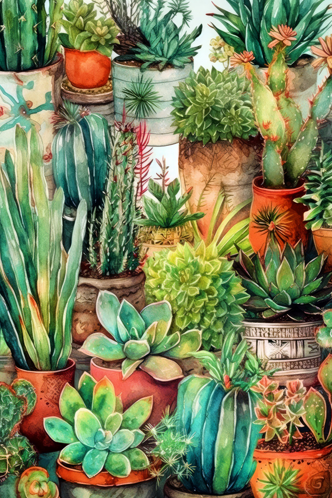 Succulents and cactus 13 de Justyna Jaszke