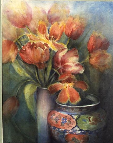 Engadin Tulips with Eastern Pot  de Karen  Armitage