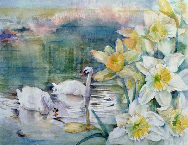 Swans at Hurst  de Karen  Armitage