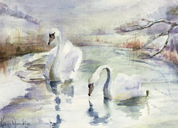 Swans in Winter  de Karen  Armitage