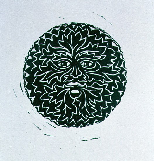 The Green Man, 1998 (linocut and paper)  de Karen  Cater