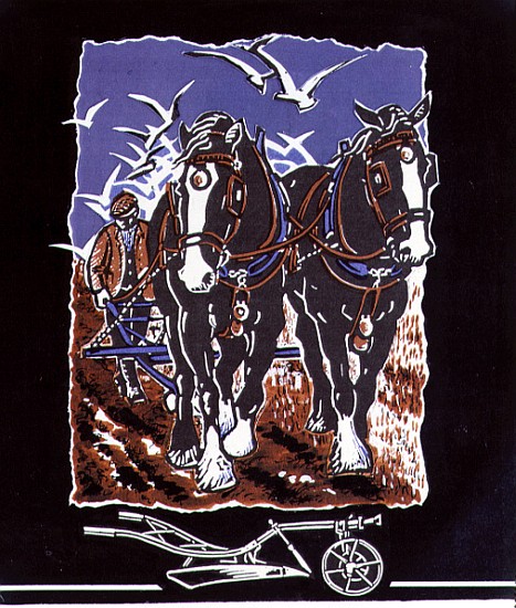 The Plough, 1997 (linocut and w/c on paper)  de Karen  Cater