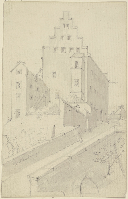 Burganlage mit getreppter Giebelfassade de Karl Ballenberger