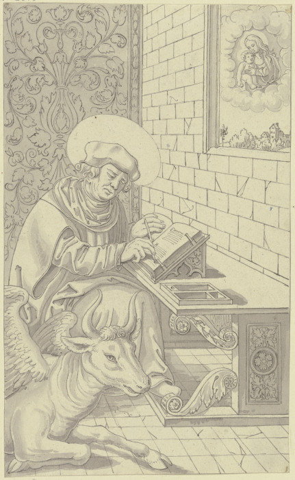 Dem Heiligen Lukas erscheint die Jungfrau mit dem Kind de Karl Ballenberger