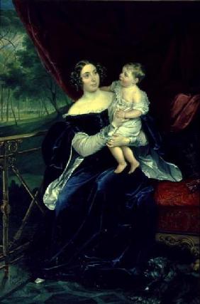 Portrait of Countess O.I. Orlov-Davidov with her Daughter