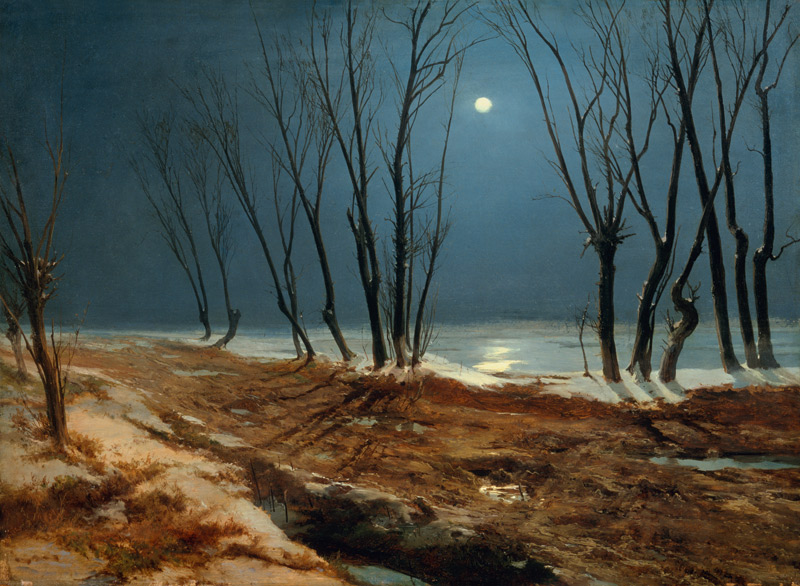 Paisaje invernal a la luz de la luna de Carl Eduard Ferdinand Blechen