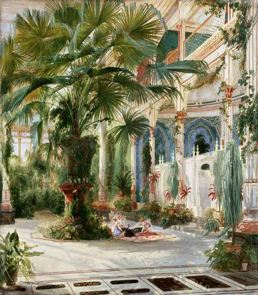 Interior de la casa de Palma en Potsdam de Carl Eduard Ferdinand Blechen
