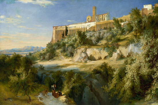 Vista sobre Assisi. de Carl Eduard Ferdinand Blechen