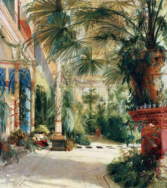 The Interior of the Palm House de Carl Eduard Ferdinand Blechen