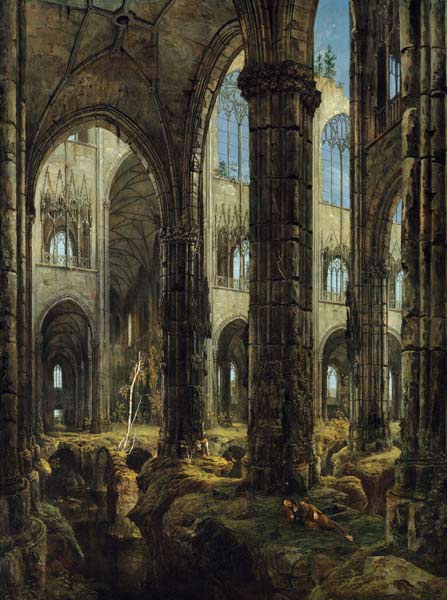 Ruinas de una iglesia gótica I de Carl Eduard Ferdinand Blechen
