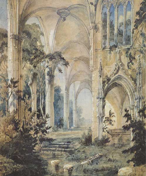 Ruinas de una iglesia gótica de Carl Eduard Ferdinand Blechen