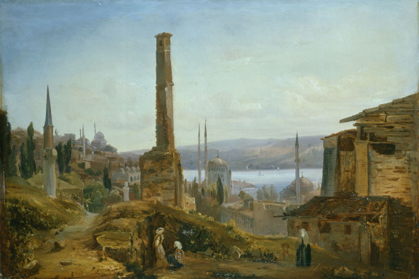 Blechen, Harbour in Constantinople de Carl Eduard Ferdinand Blechen