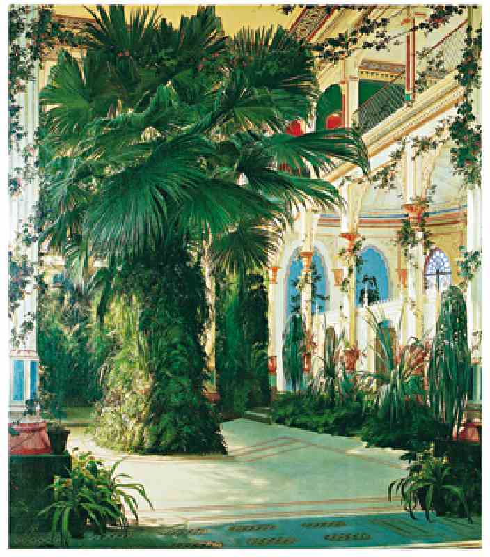 Interior de la casa de Palma - Poster (BLK-02) de Carl Eduard Ferdinand Blechen