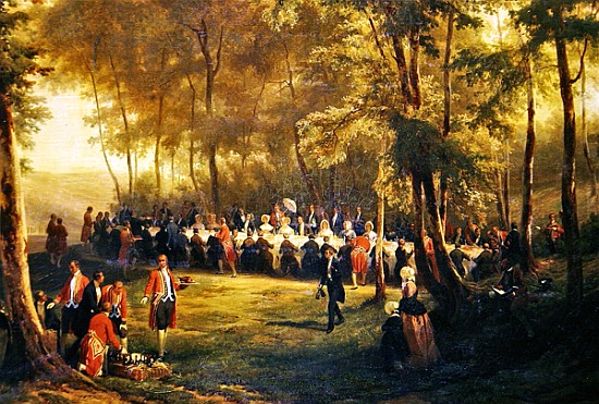 Lunch Given Louis-Philippe (1773-1850) for Queen Victoria (1819-1901) in the Forest of Eu, 6th Septe de Karl Girardet