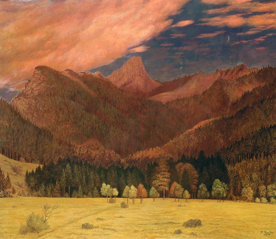 The Easter valley with the pine mountain horn de Karl Haider