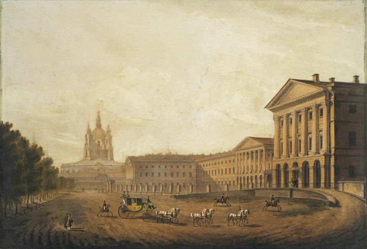 View of the Smolny Institute for Noble Maidens in Saint Petersburg de Karl Petrowitsch Beggrow