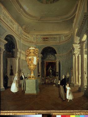 The Oval Hall of the Old Hermitage in St. Petersburg