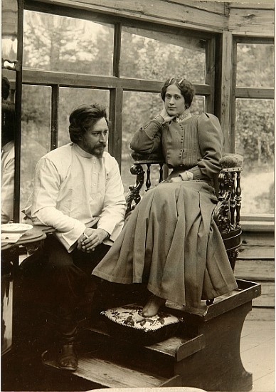 The author Leonid Andreyev with his wife Alexandra Michailovna de Karl Karlovich Bulla