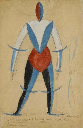 Aviator. Costume design for the opera Victory over the sun by A. Kruchenykh