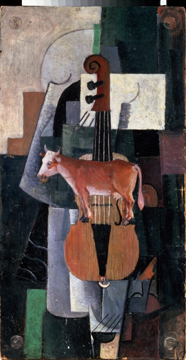 Cow and Violin de Kazimir Severinovich Malewitsch