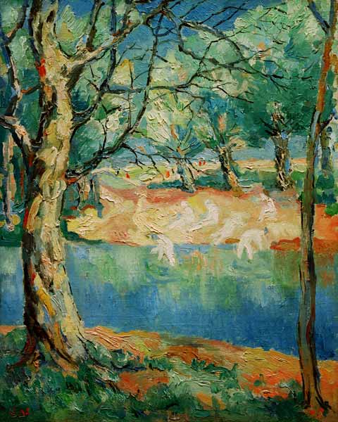 K.Malevich, River in a forest / 1930 de Kazimir Severinovich Malewitsch
