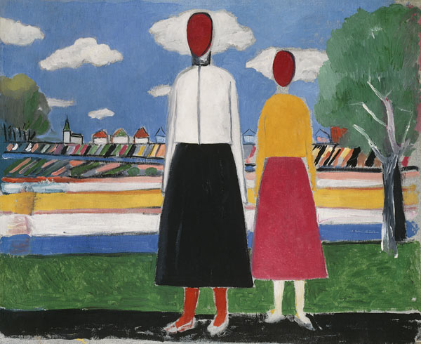 K.Malevich, Two figures in a landscape de Kazimir Severinovich Malewitsch