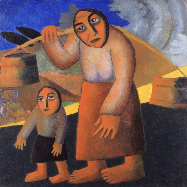 Peasant Woman with Buckets and Child de Kazimir Severinovich Malewitsch