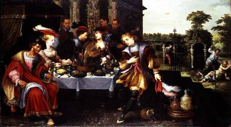 Lazarus at the Rich Man's Table de Kasper or Gaspar van der Hoecke